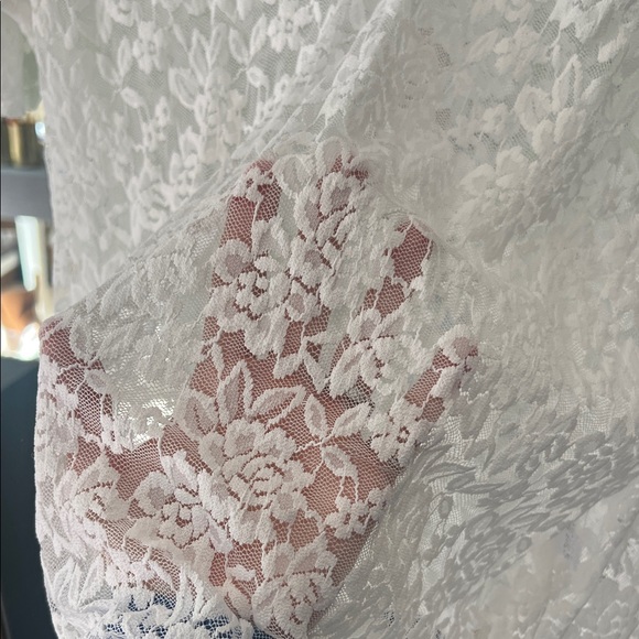 Lioness Cobain Lace Polo 🤍 White and Blue Lace Blouse - Picture 5 of 9